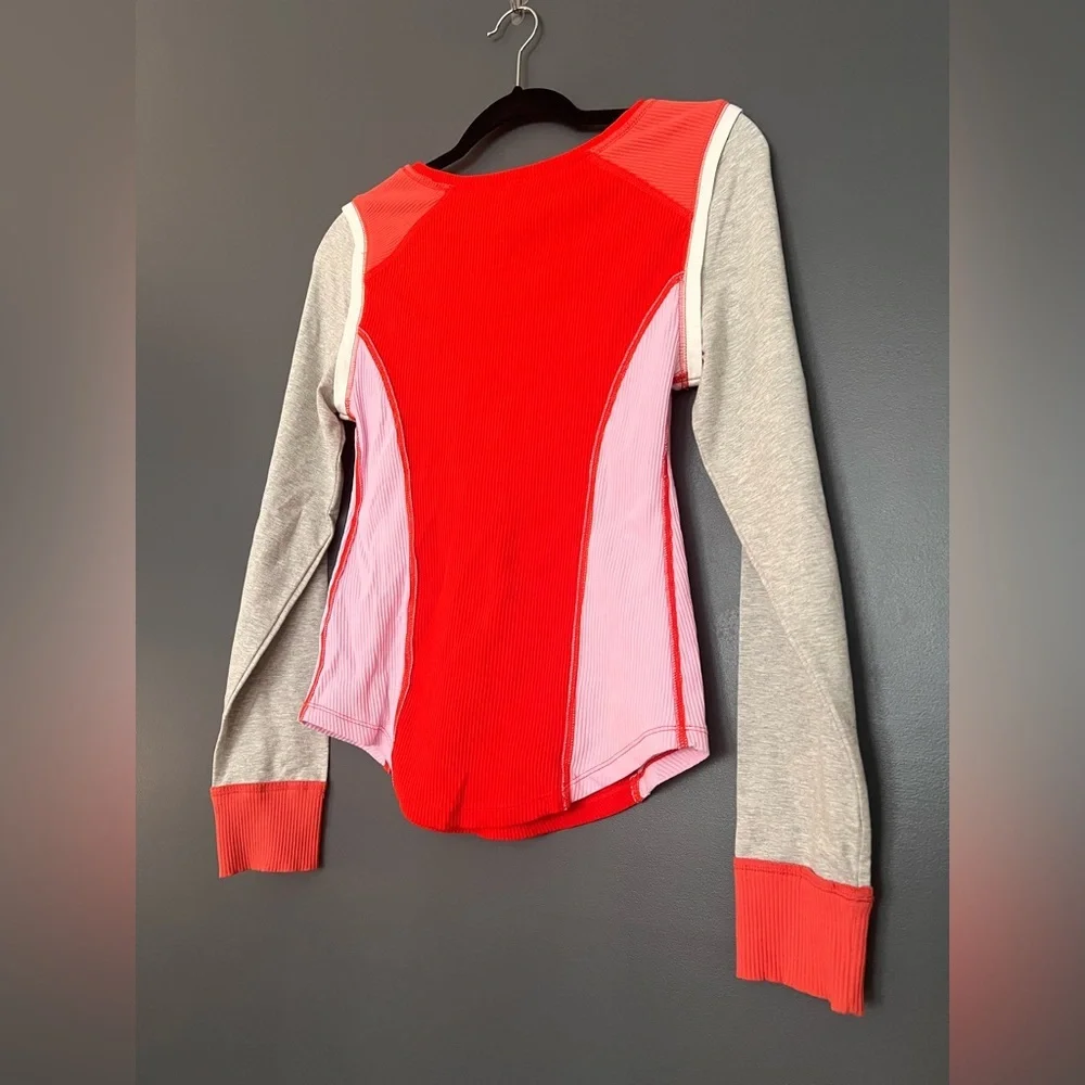 Free People Colorblock Long Sleeve Thermal Top